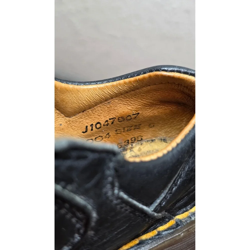 Dr. Martens Shoes Toddler 6 Black Leather Made in England Hook Loop Vintage Lug